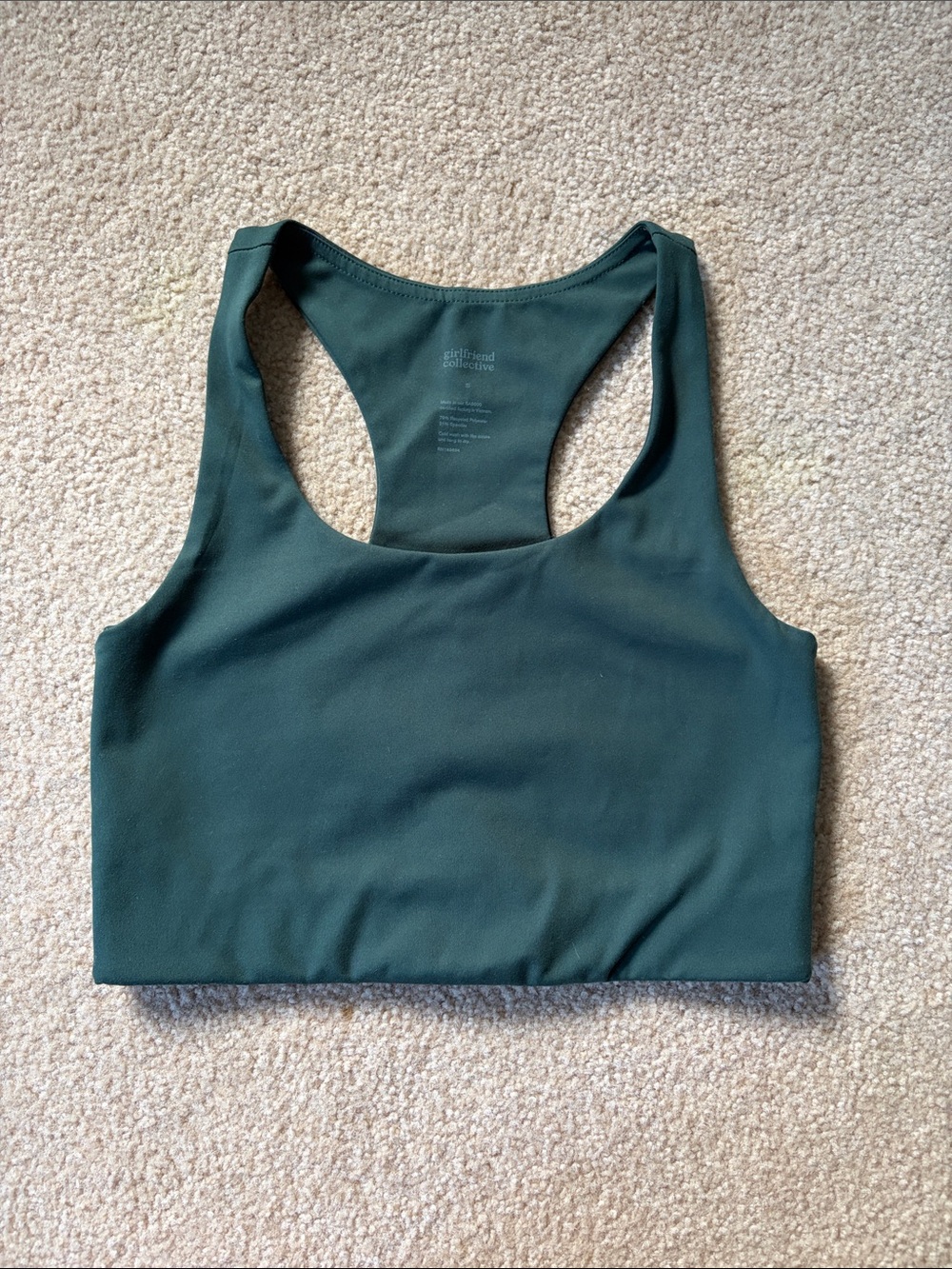 girlfriend collective Forest Green Racerback Sports Bra